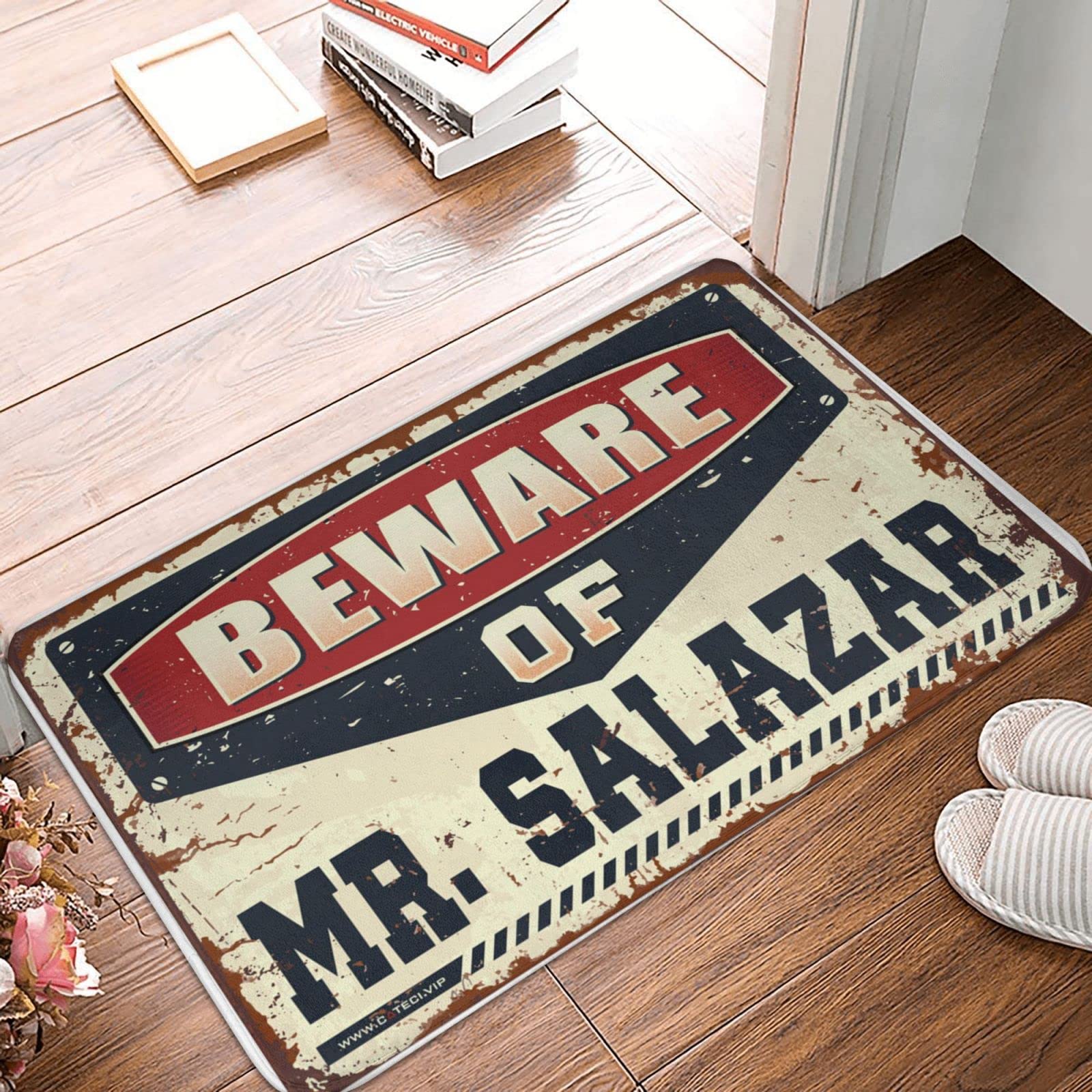 Paillasson d'extérieur robuste avec inscription Salazar 50 x 80 cm