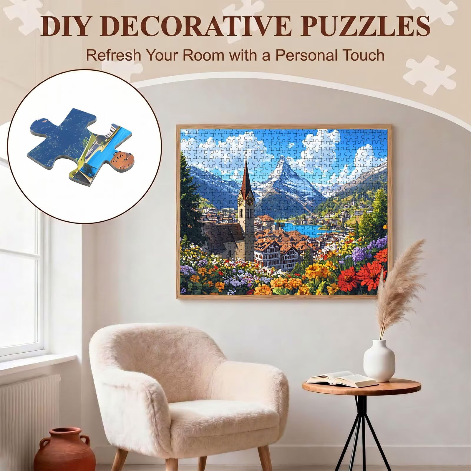 città Montagna Puzzle 5000 Pezzi per Adulti, Puzzle in Legno - Collezione Classica con Poster Incluso -Sfida di Concentrazione e Passatempo Antistress, Gioco Educativo per Famiglia, 156 x 105 cm f0-58