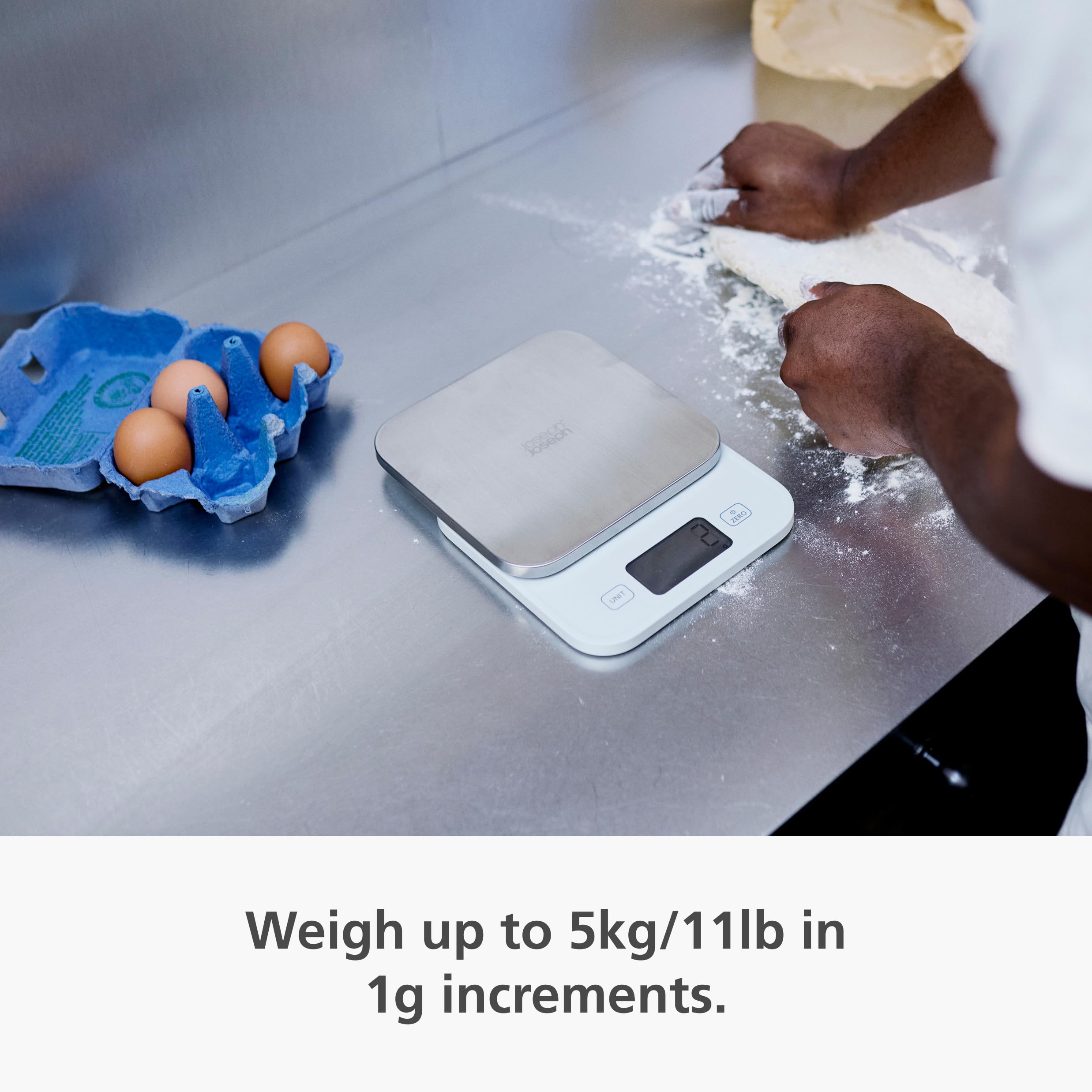 Joseph Joseph Vision Cyfrowa Waga Kuchenna 5 kg ze Stali Nierdzewnej