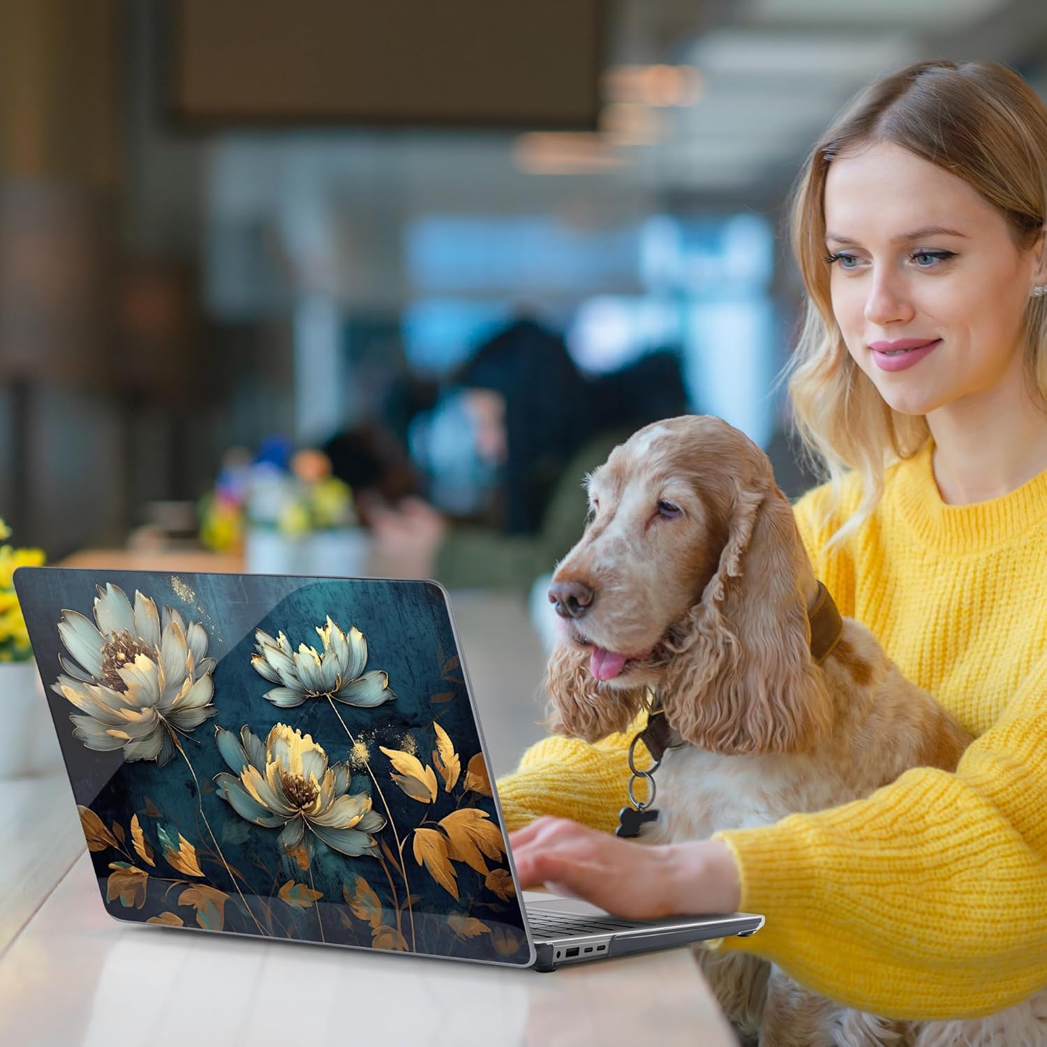 Batianda Premium Case for 2024 Microsoft Surface Laptop 13.8" Touchscreen (7th Edition) Creative Pattern Durable Scratch-Resistant Easy Install,with Keyboard Cover & Screen Protector,Blooming Flowers