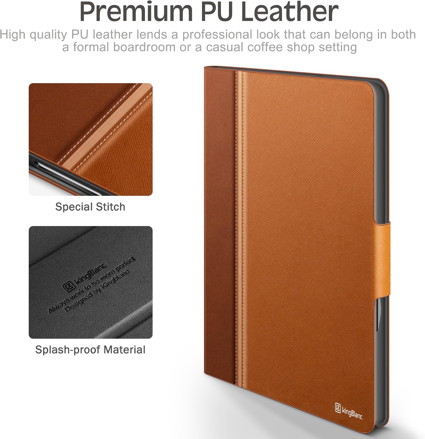 KingBlanc for iPad mini 7 (A17 Pro) Case, iPad mini 7th/6th Generation Case (2024/2021 8.3-inch) with Pencil Holder, PU Leather Stand Cover, Auto Sleep/Wake, Multi-Angle for Viewing/Typing, Brown