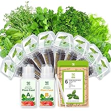 Herb Seed Pods for All Hydroponics Growing Systems, 8 Pods with 600+ Seeds of Cilantro, Thyme, Mint, Genovese Basil, Curly Parsley and Dill