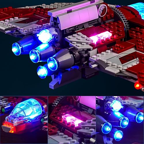 Miniatura 4 de BrickBling Luz LED para Lego Ahsoka Tano T-6 Jedi Shuttle Playset (sin modelo), luces de control remoto compatibles con Lego 75362, gran sorpresa