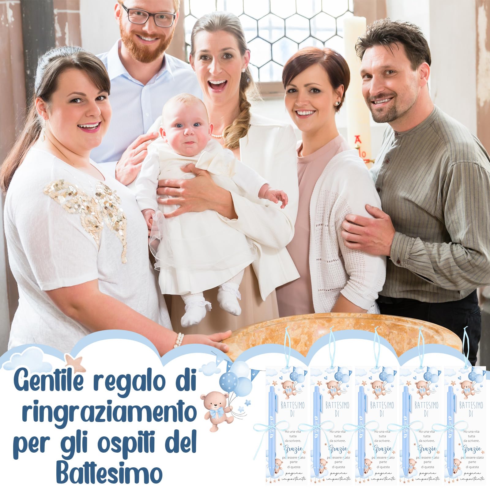 24 Set di bomboniere per festa di 50° compleanno per gli ospiti Cheer to 50 Years Penne a sfera e biglietti di ringraziamento, idee regalo per 50° compleanno, souvenir per uomini e