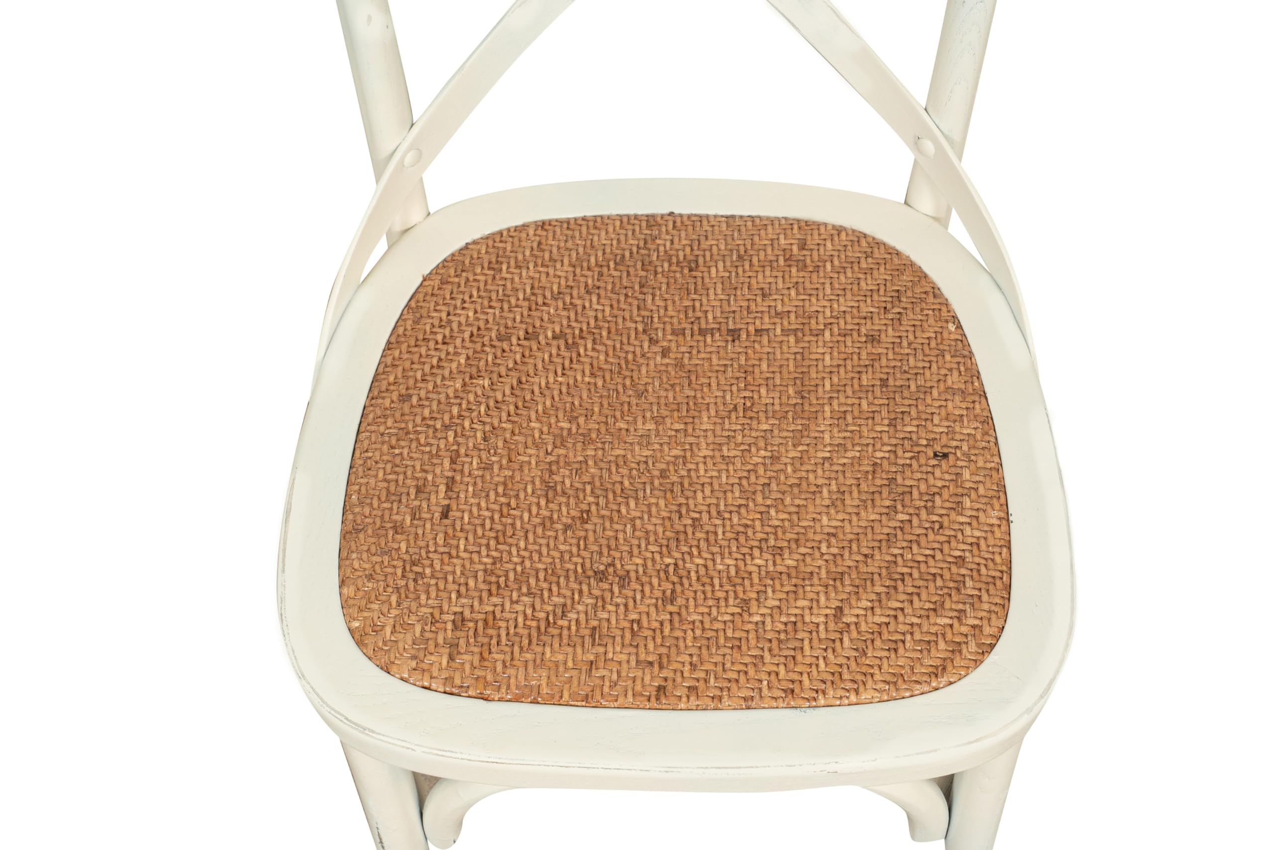Biscottini Sedie sala da pranzo legno massello 86x42x46 cm - Sedia cucina e soggiorno in rattan - Sedie in legno da esterno e interno - Sedia legno bianca Cross
