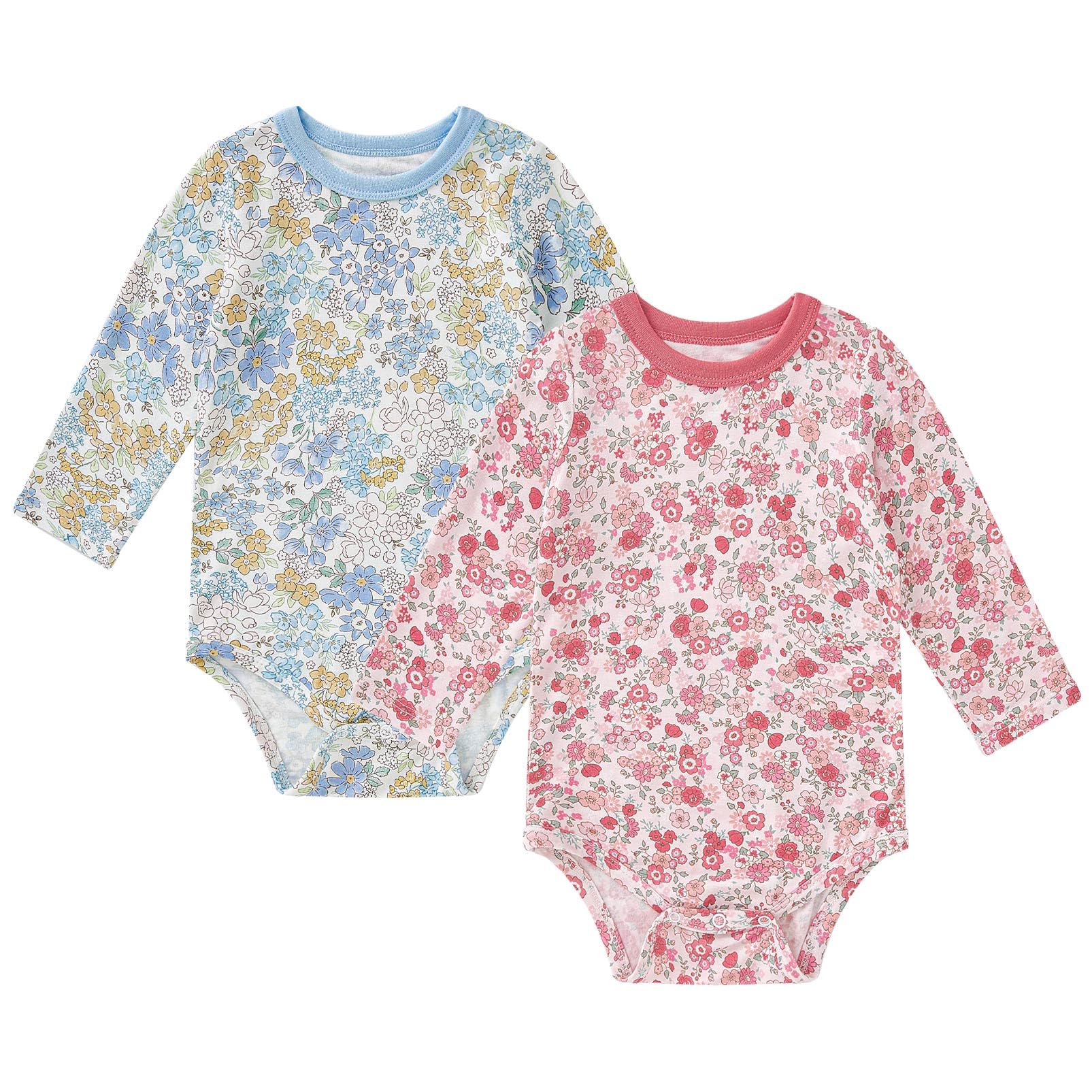 pureborn Baby Girls Boys 2-Pack Bodysuit One-Piece Romper 0-24 Months