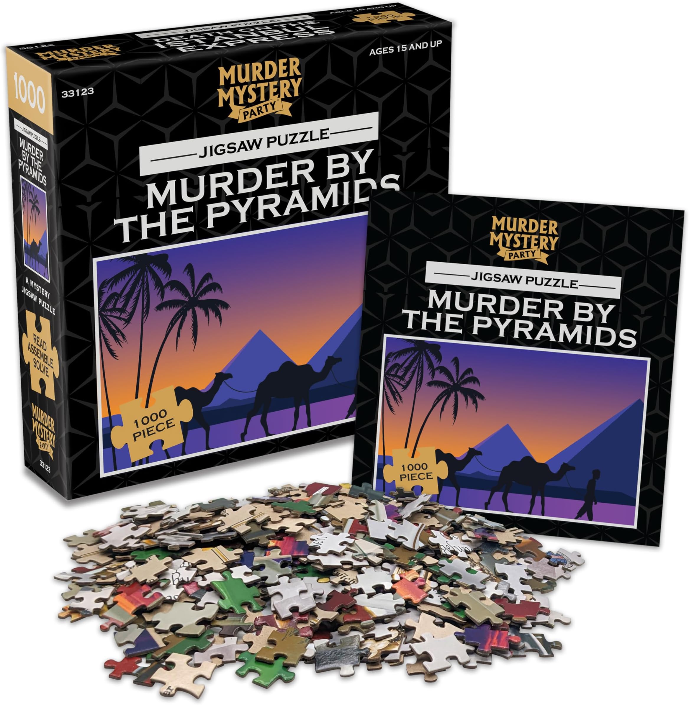 University Games 33123 Murder by The Pyramids 1000 Piece Mystery Jigsaw Puzzle, Multi-Colored