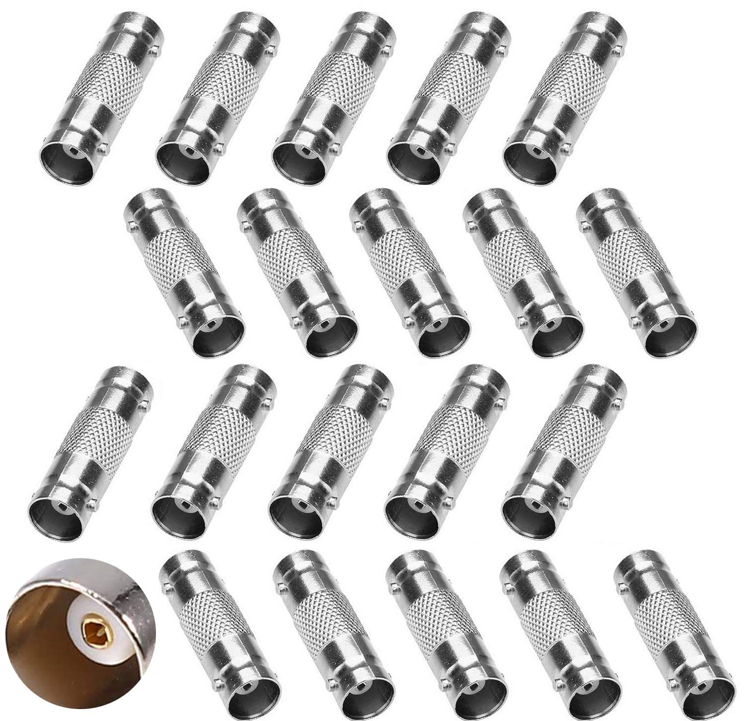 BNC Złącze żeńskie BNC do żeńskiego prostego złącza adaptera do kamery CCTV Survelliance System Pack 50 szt