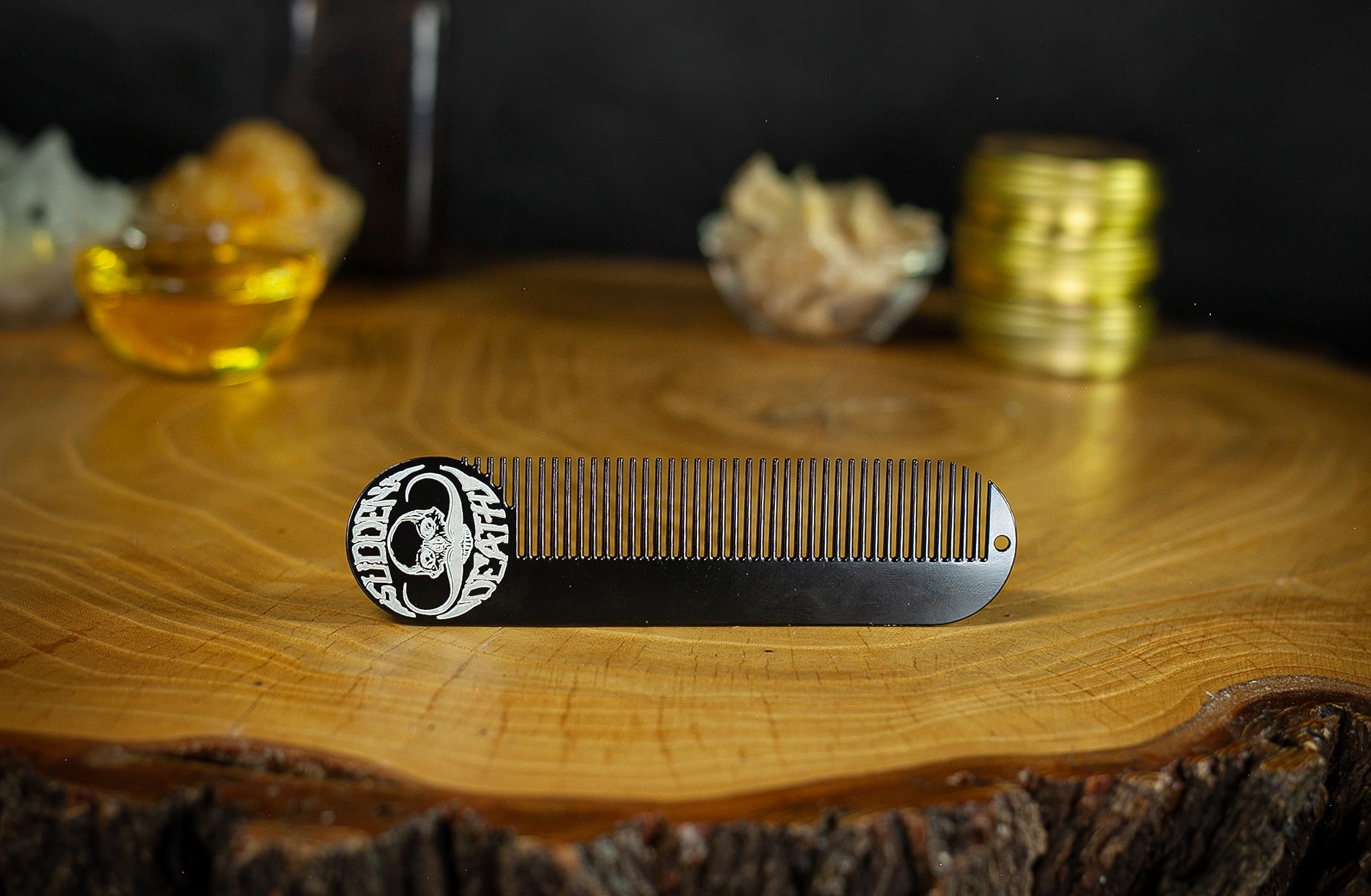 Hair Comb Death Grip 5" x 1.25" Keychain Comb, black, L - Image 4