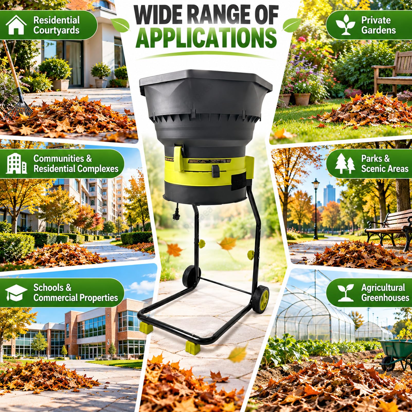 Broyeur De Jardin éLectrique 2 500 W, Vitesse De Rotation De 8 000 Tr/Min,