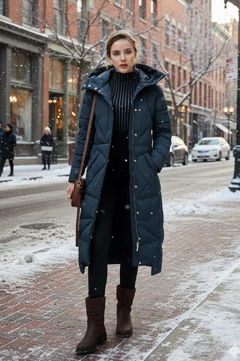 Orolay Women's Puffer Down Coat Winter Maxi Jacket with Hood - Image 3