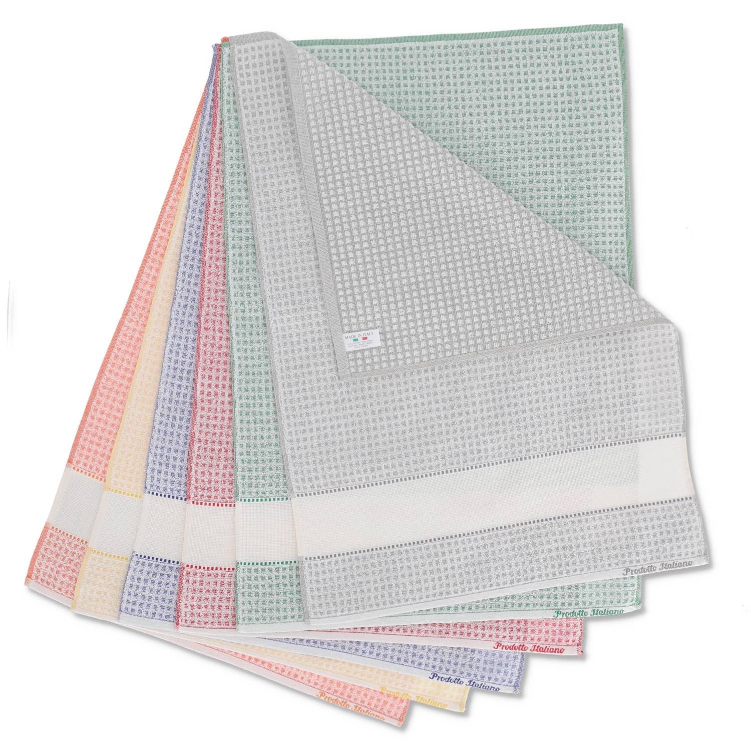 Casatessile Set 6 Strofinacci Greta con Balza Aida - Colori