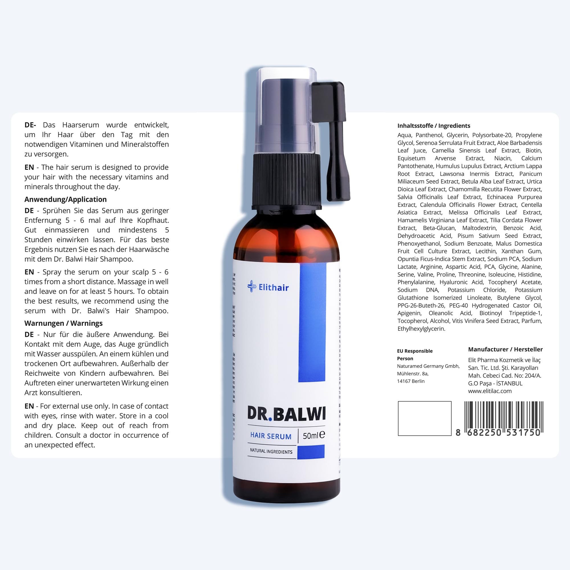 Dr. Balwi Shampoo & Spray Set – Kräftiges Haarwachstum mit Procapil & AnaGain, Anti Haarausfall, mehr Haardichte & Glanz, ohne Silikone & Parabene, Experten-Haarpflege