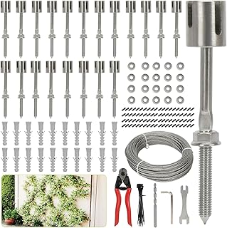 Wire Trellis for Climbing Plants Outdoor, 20-Set Wall Wire Trellis Kit with 1/8" x