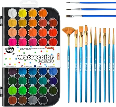 Amazon Shuttle Art 固形水彩絵具 48色セット 固体水彩 水彩絵の具 ブラシ13本 パレット 透明 溶けやすい 速乾 大人の塗り絵 水彩画 お絵描き 野外スケッチ用 携帯便利 美術 画材セット 学校用 初心者 専門家 プレゼント 絵具 通販 Amazon Shuttle Art 固形水彩絵具 48色セット 固体水彩 水彩絵の具 ブラシ13本 パレット 透明 溶けやすい 速乾 大人の塗り絵 水彩画 お絵描き 野外スケッチ用 携帯便利 美術 画材セット 学校用 初心者 専門家 プレゼント 絵具 通販