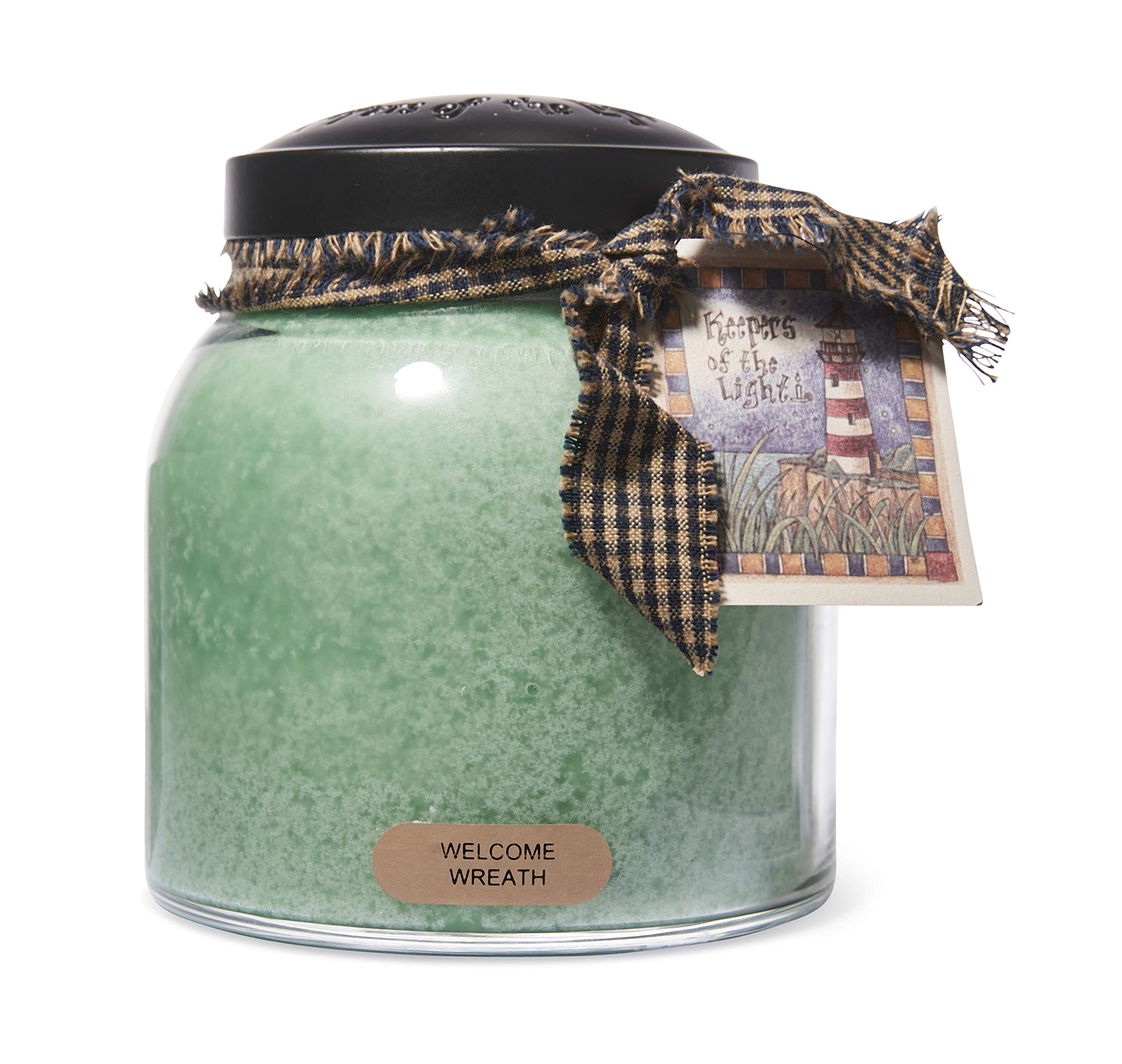 A Cheerful Giver - Welcome Wreath - 34oz Papa Scented Candle Jar - Keepers of the Light - 155 Hours of Burn Time, Candles Gifts for Women