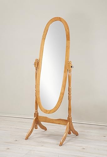 Roundhill Furniture Traditional Queen Anna Style Wood Floor Cheval Mirror,