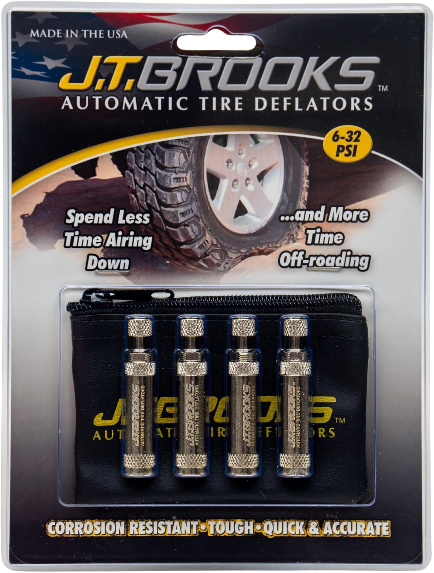 J.T. Brooks Automatic Tire Deflators, Set of 4 (ATD4)