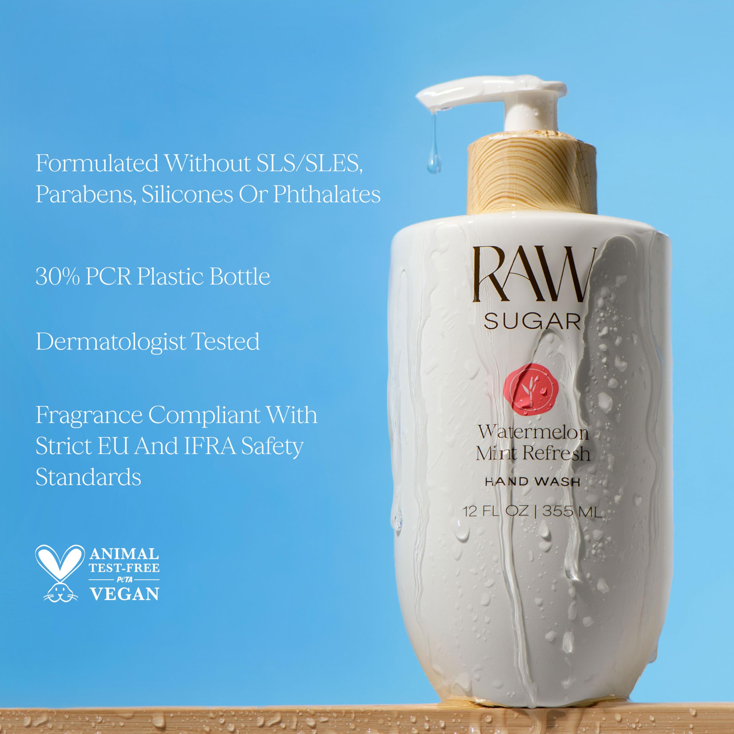 RAW SUGAR Moisture Loving Hand Wash, 16.9 Fl Oz (Pack of 3) Watermelon + Fresh Mint Liquid Hand Soap for Kitchen or Bathroom, Cleanses & Refreshes Hands, Formulated without Sulfates & Parabens: New Variety Pack 16.9 Fl Oz (Pack of 4)