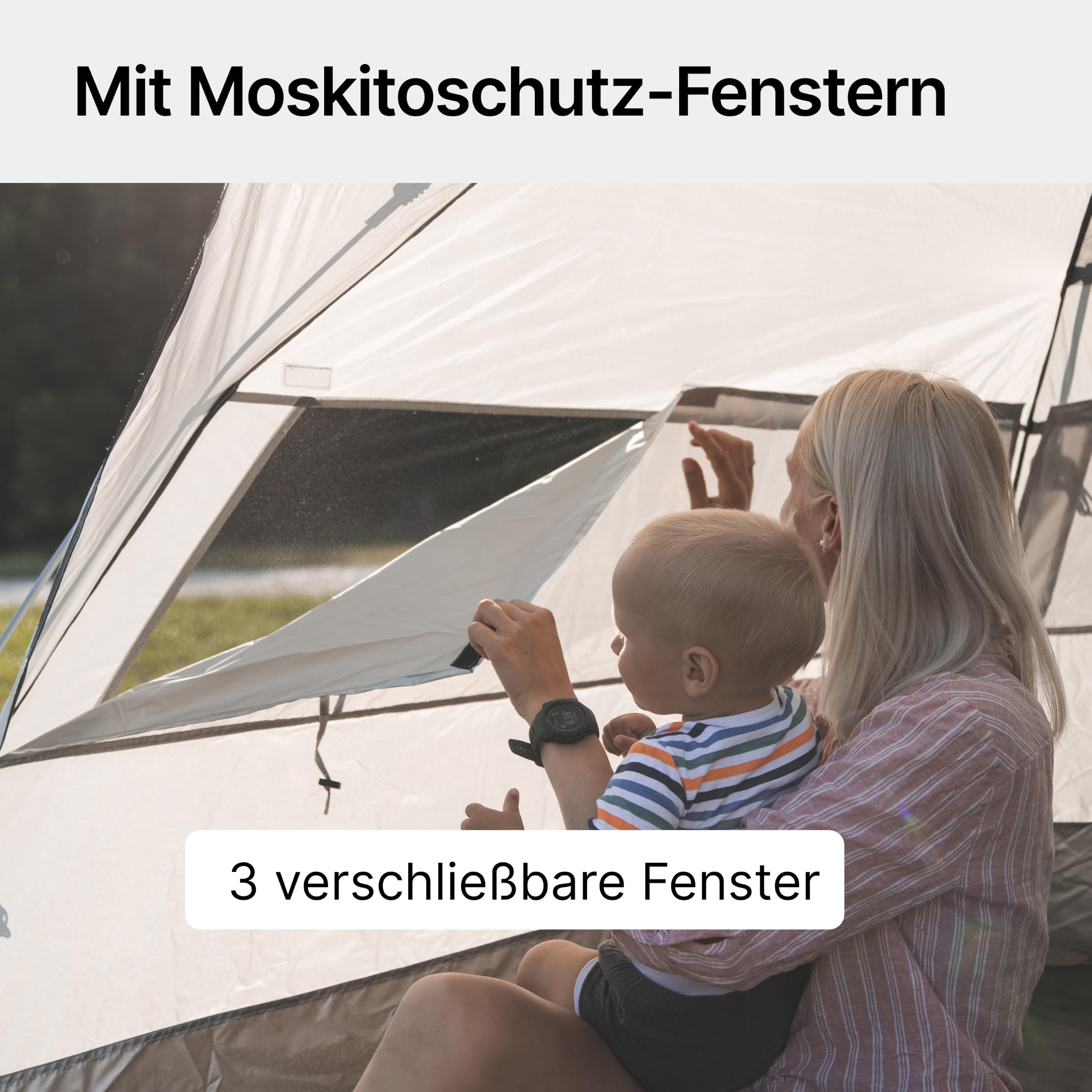qeedo Quick Bay Strandmuschel UV-Schutz 80+ 360° Panorama View leichtes Strandzelt Quick-Up-System 2 Personen