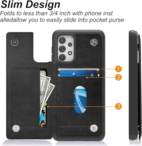 Miniatura 5 de Rossy Funda de teléfono Galaxy A53 5G para Samsung Galaxy A53 5G con tarjetero para mujeres y hombres, diseño de casete de audio retro, función