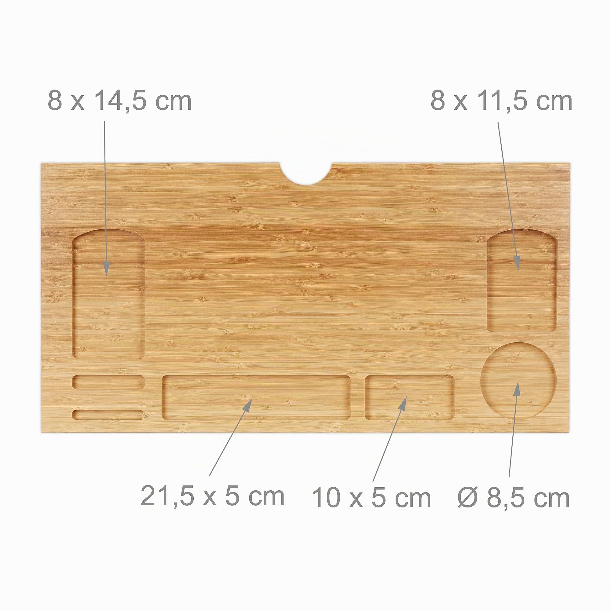Relaxdays Supporto per Monitor, Rialzo per Schermo con 7 Scomparti, Stand Computer Portatile, 8,5 x 60 x 30 cm, Naturale
