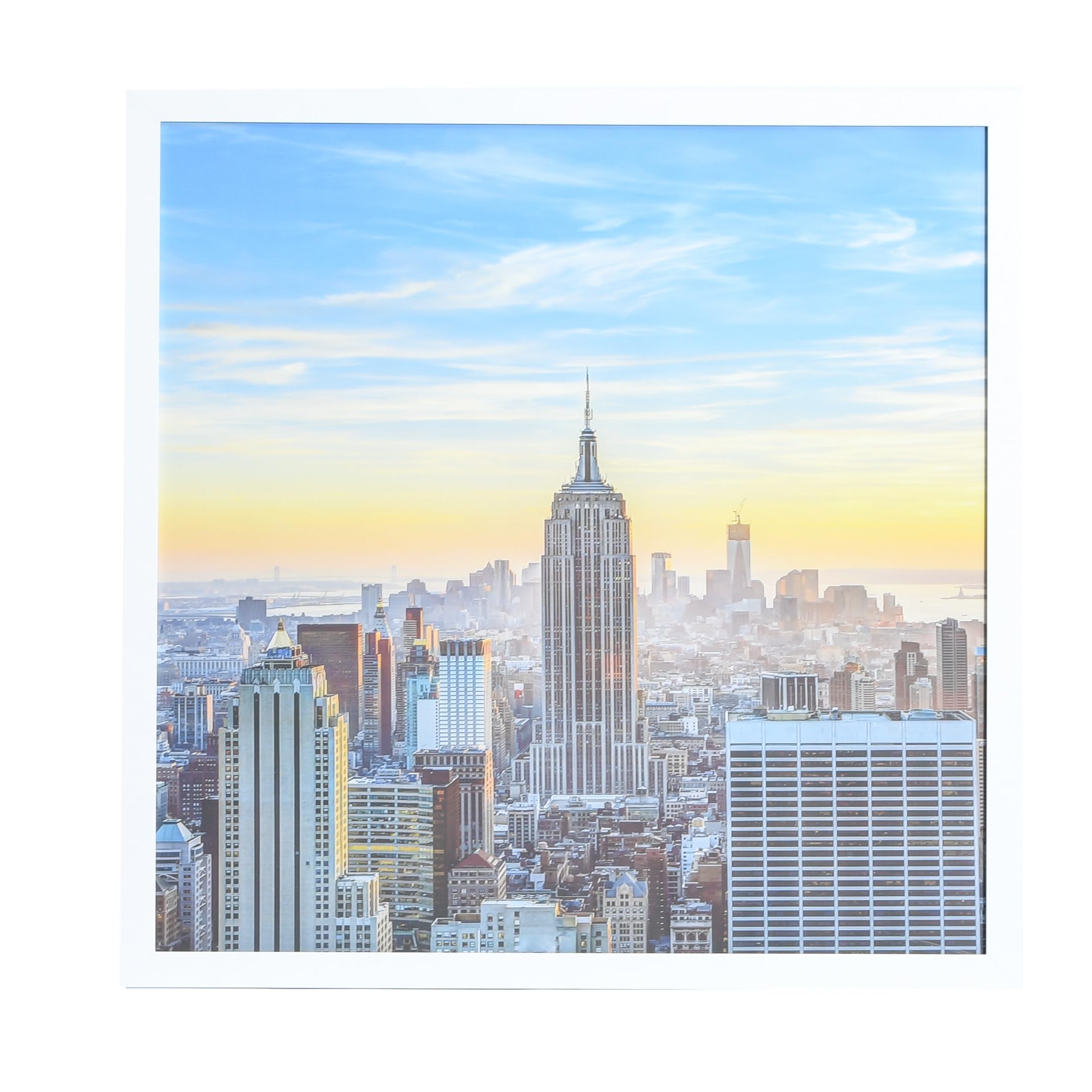 Frame Amo White 24x24 Picture or Poster Frame, 1 inch Wide Border, Smooth Finish, Acrylic Front