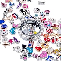 Vista 2 de RUBYCA Floating Charms Lot for DIY Glass Living Memory Locket Mix Silver Gold Color (100pcs)