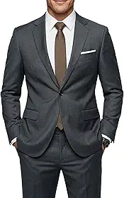 Conjunto masculino de 2 peças slim fit, calça de um botão com gravata