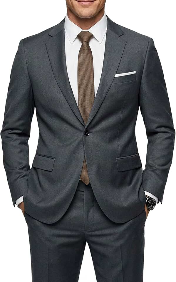 Conjunto masculino de 2 peças slim fit, calça de um botão com gravata