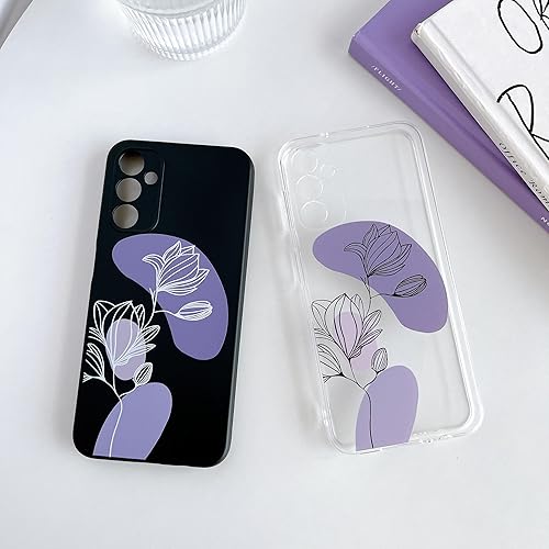Miniatura 4 de ZTOFERA Compatible con Samsung Galaxy A14 5G, diseño estético de flor de loto floral suave TPU trasero a prueba de golpes funda protectora para