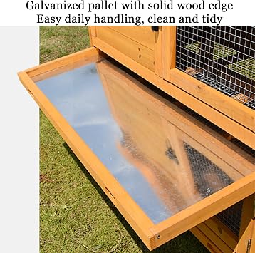 Outdoor Wooden Chicken Coop Weather Resistant Large Chicken Cage Large Chicken Coop for 6 Chickens Rainproof Easy Assembly with Multiple Doors with Tray Wire Mesh Home Breeding Cage Poultry Cage