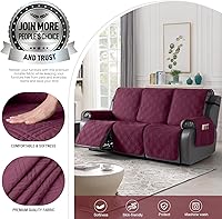 Vista 2 de TAOCOCO Funda de sofá reclinable 100% impermeable, funda antideslizante para sofás reclinables con correas elásticas (3 plazas, vino)