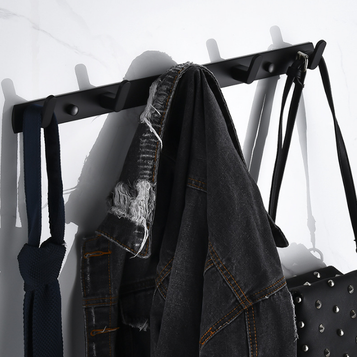 Perchero De Pared 5 Ganchos Dobles Negro P/toallas Y Otros | Cuotas Sin