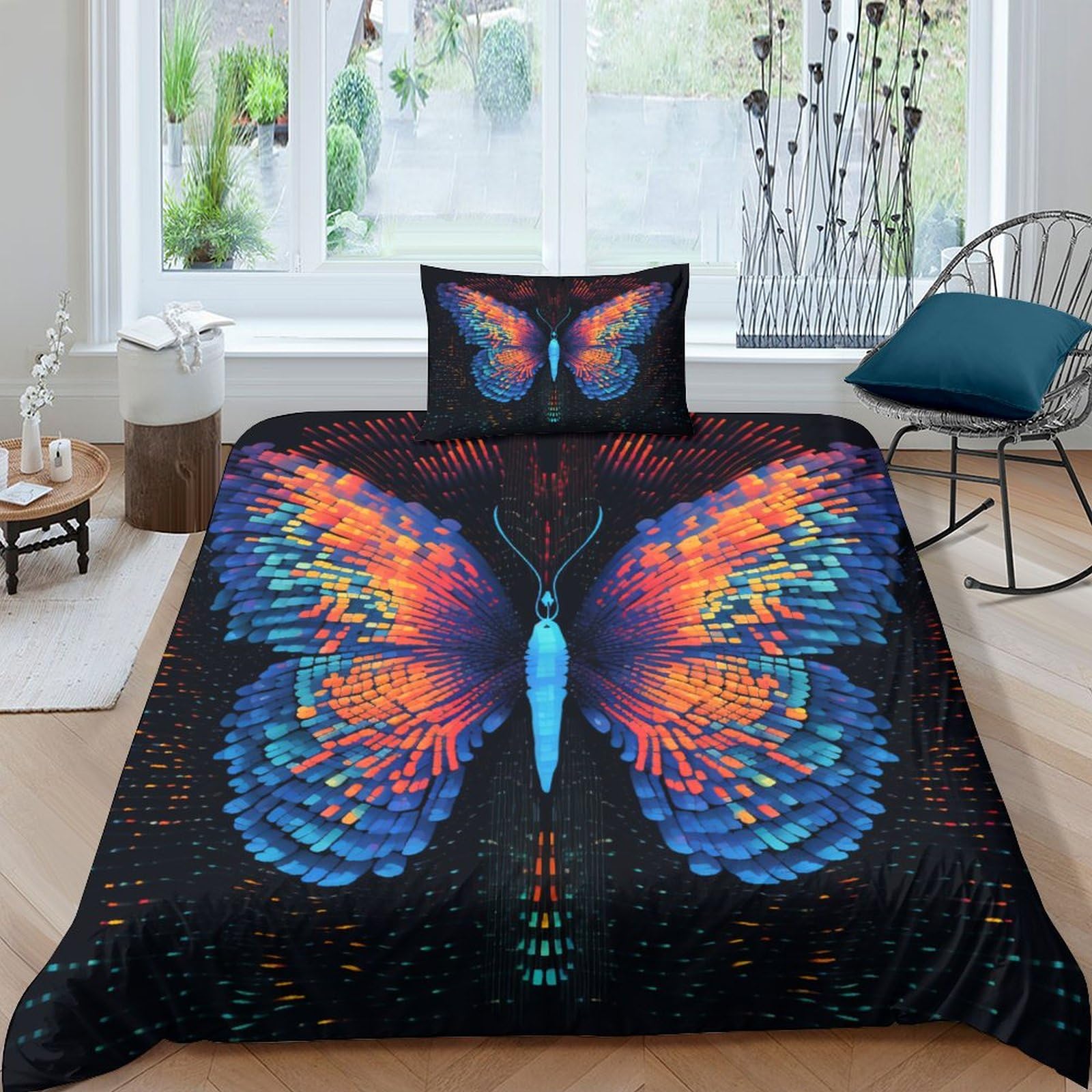 Housse de couette papillon 3D pour transformer votre chambre single en oasis de douceur