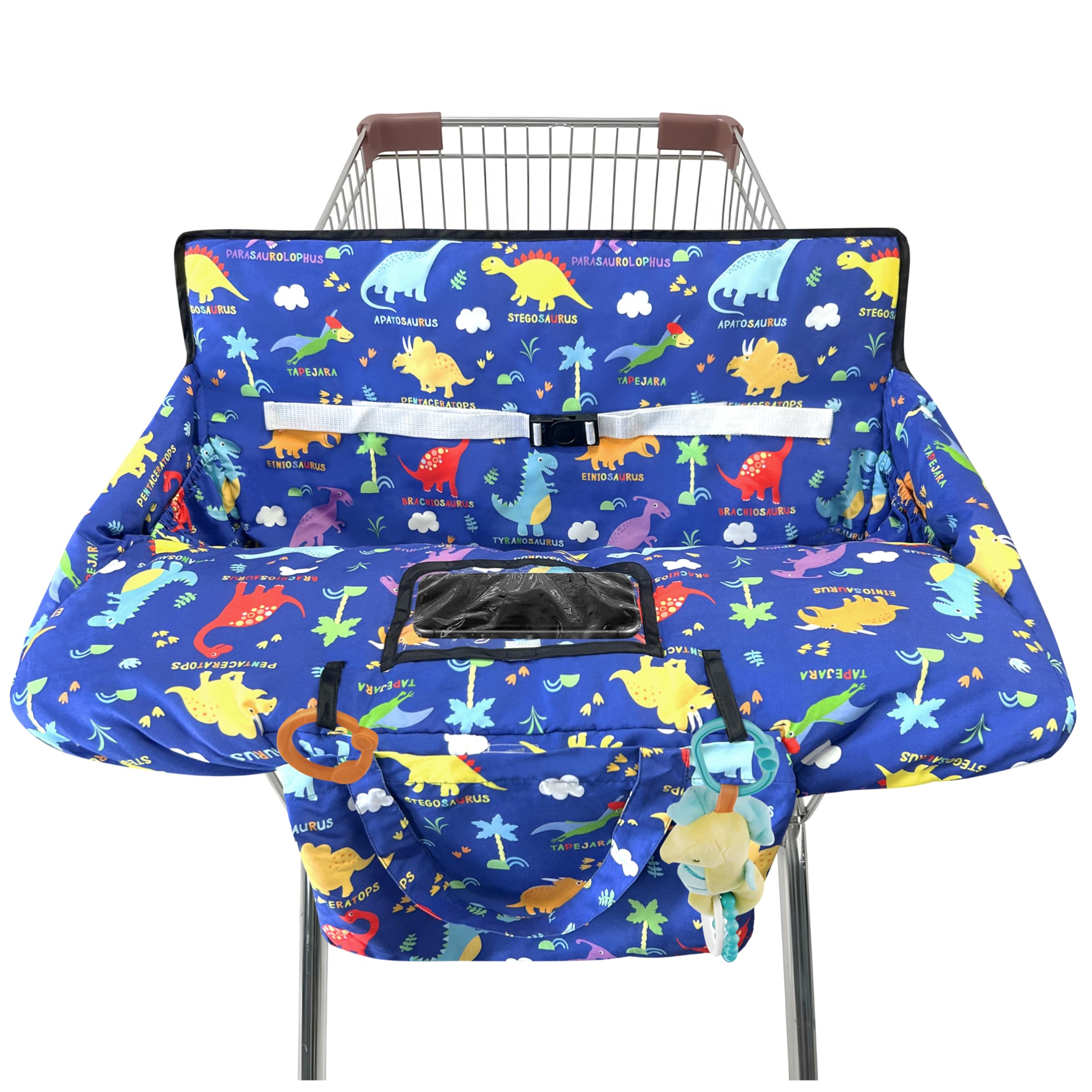Shopping Cart Cover for Baby,2-in-1 High Chair Cover with Portable Cloth Bag,Cart Seat Pad for Babies Grocery Cushion Cover Restaurant,Suitable for