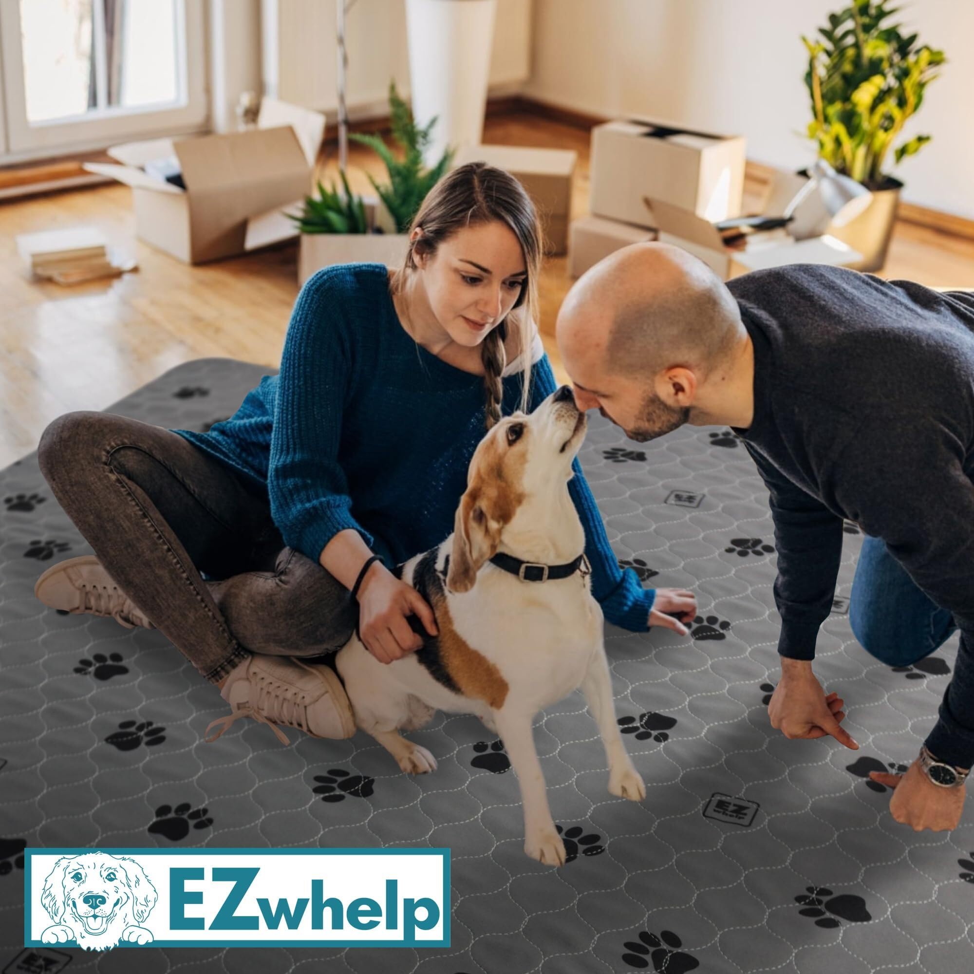 EZwhelp Almohadilla reutilizable de secado rápido, almohadillas impermeables para orina de mascotas, lavables para perros grandes, almohadillas antideslizantes de entrenamiento para perros, absorción
