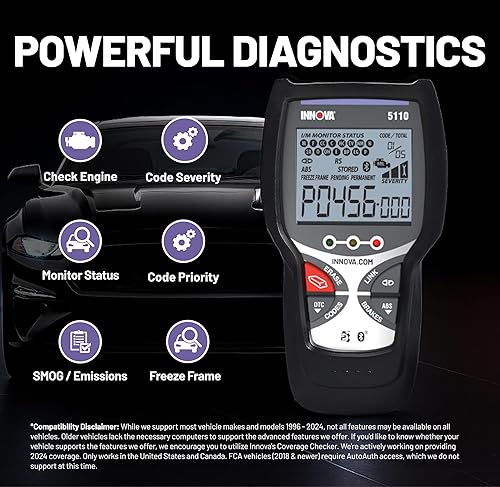 Miniatura 7 de INNOVA 5110 escáner OBD2 2022 lector de código ABS fácil de usar con control de humo y restablecimiento de luz del motor obtén reparaciones y piezas