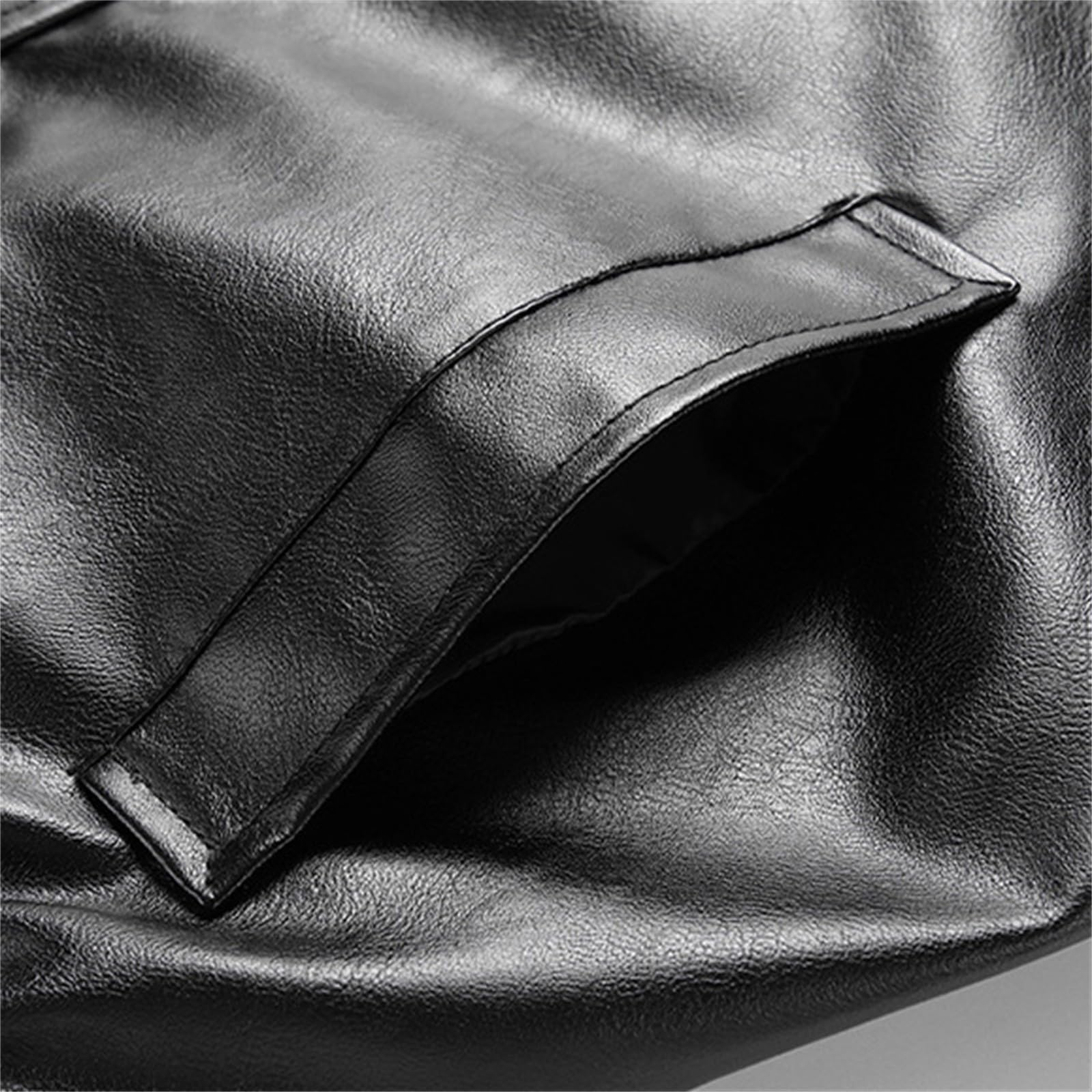 Giacca in pelle da uomo, in ecopelle, bomber, da moto, classica, college | Giacca in ecopelle con polsini regolabili, giacca da lavoro con risvolti, giacca western, tinta unita