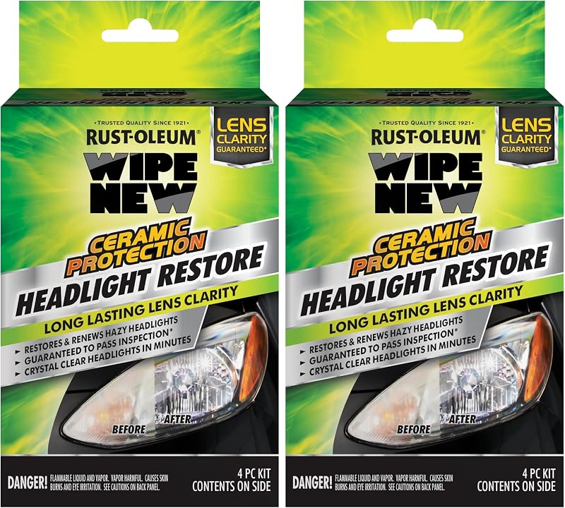 Kit de restauração de faróis Wipe New Rust-Oleum 397048 – 2 unidades de 15 mL