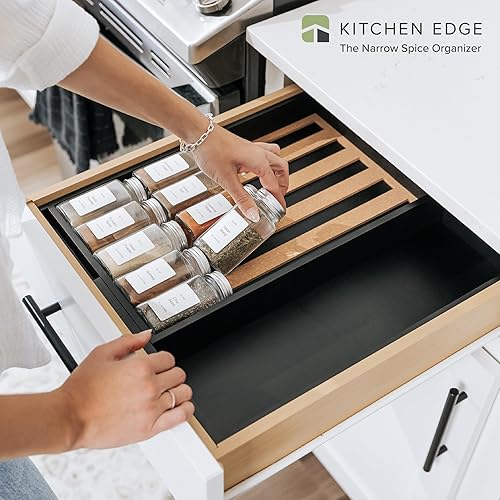 Miniatura 2 de KitchenEdge Organizador de cajones de especias con almacenamiento expandible. Capacidad para hasta 15 tarros de especias (no incluidos), patas