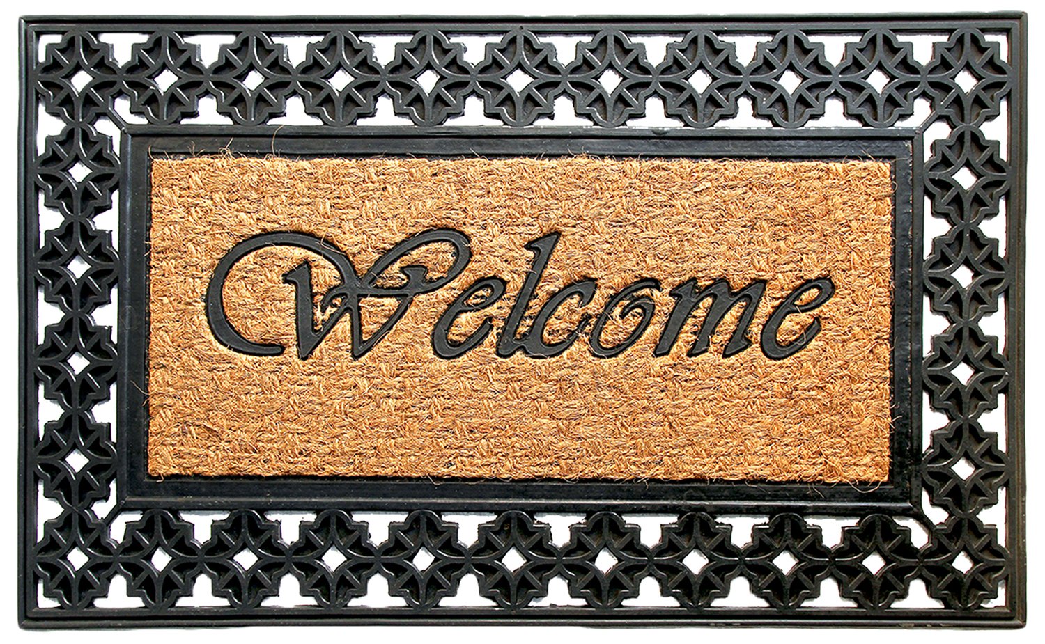 Onlymat Rubber Coir Door Mat - Black and Brown