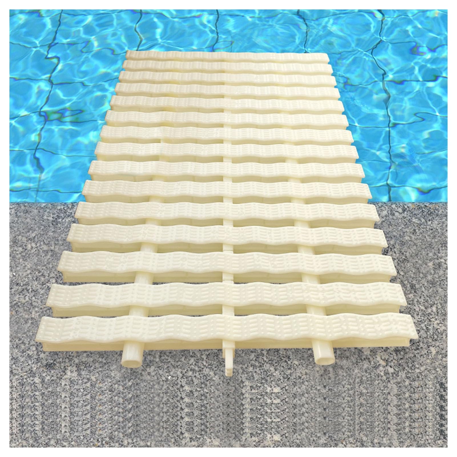 GJMSSMY Outdoor Swimming Pool Drainage Grille, 4 PCS Splicing Channel Drain for Decks, Bathrooms & Kitchens - 20x100CM Pool Grille Drainage Solution