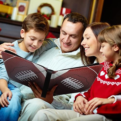 Miniatura 7 de Elcoho Carpeta de tarjetas de fútbol con 900 bolsillos para tarjetas intercambiables con fundas para álbumes de tarjetas con 3 anillos en D para