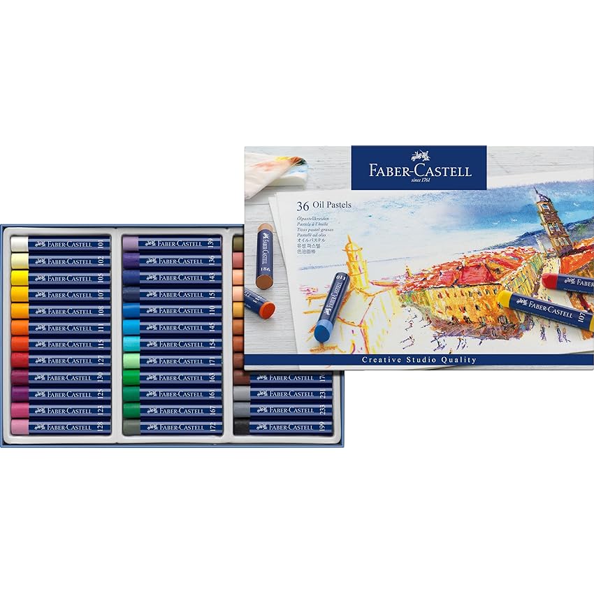 Faber-Castell 127036 - Pastelli a olio permanenti Studio Quality, astuccio da 36 pezzi
