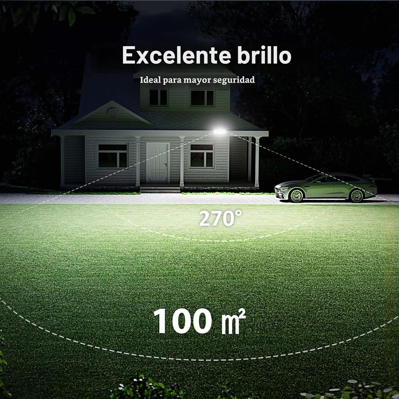 Onforu 55W Foco de Seguridad con Sensor de Movimiento, 3 Cabezas 5000 LM Foco Exterior LED, IP65 Impermeable Proyector Foco LED con Detector, 6500 K Blanco Frío para Jardín, Patio, Garaje, Entrada