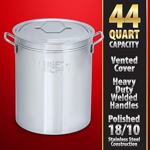 Miniatura 2 de Chef's Secret 44 Quart Stainless Steel Stockpot wBasket Perfect for Soups, Boils, Stews and Tamales