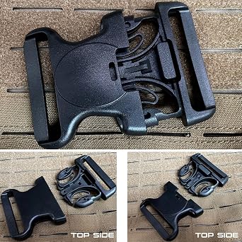 ROCOTACTICAL 2.25 Tri-Release Buckle Set, Replacement Buckle System for 2-1/4in Duty Belt, 2-Pack, Black