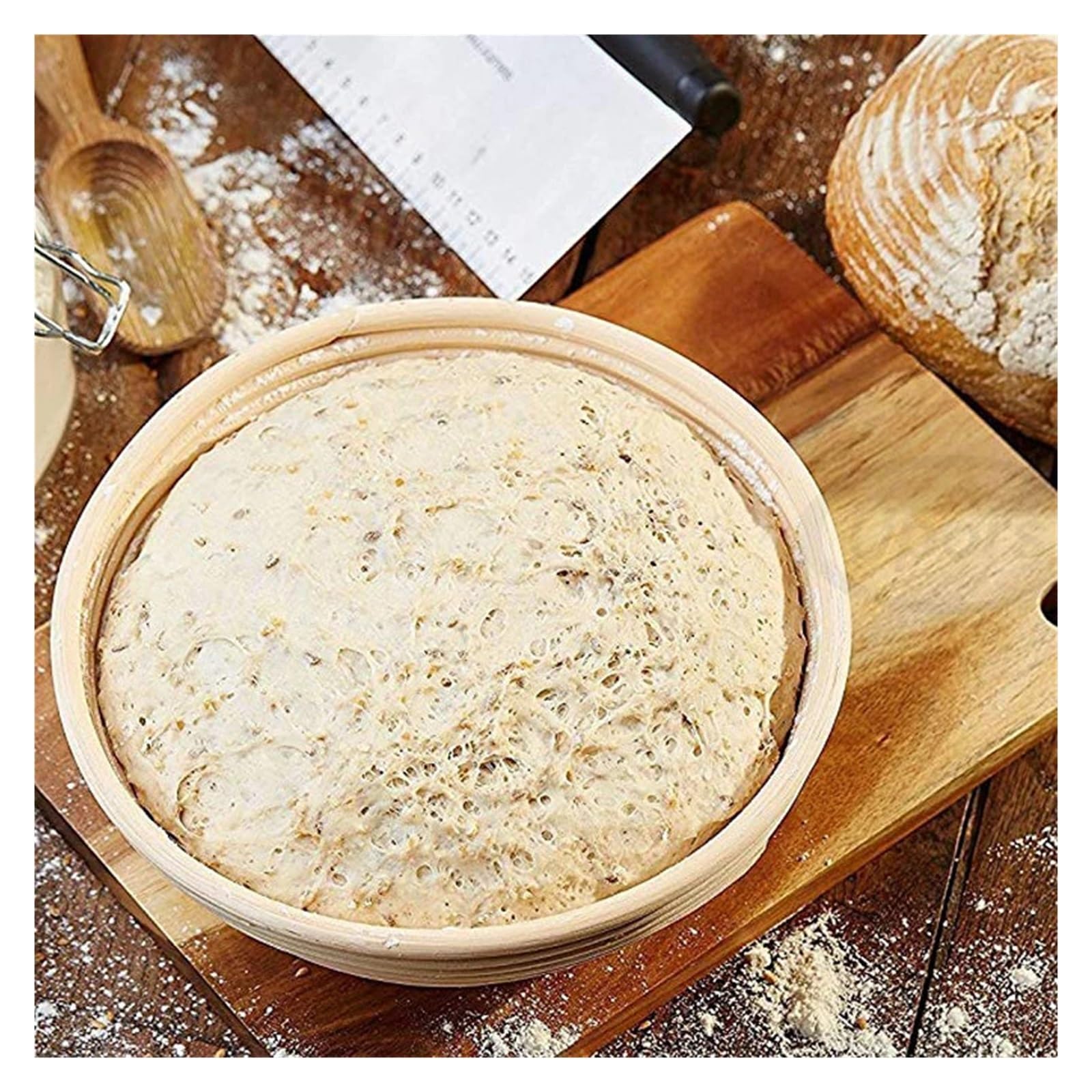 Cesta de fermentación masa pan ratán ovalada(Round 18X9)