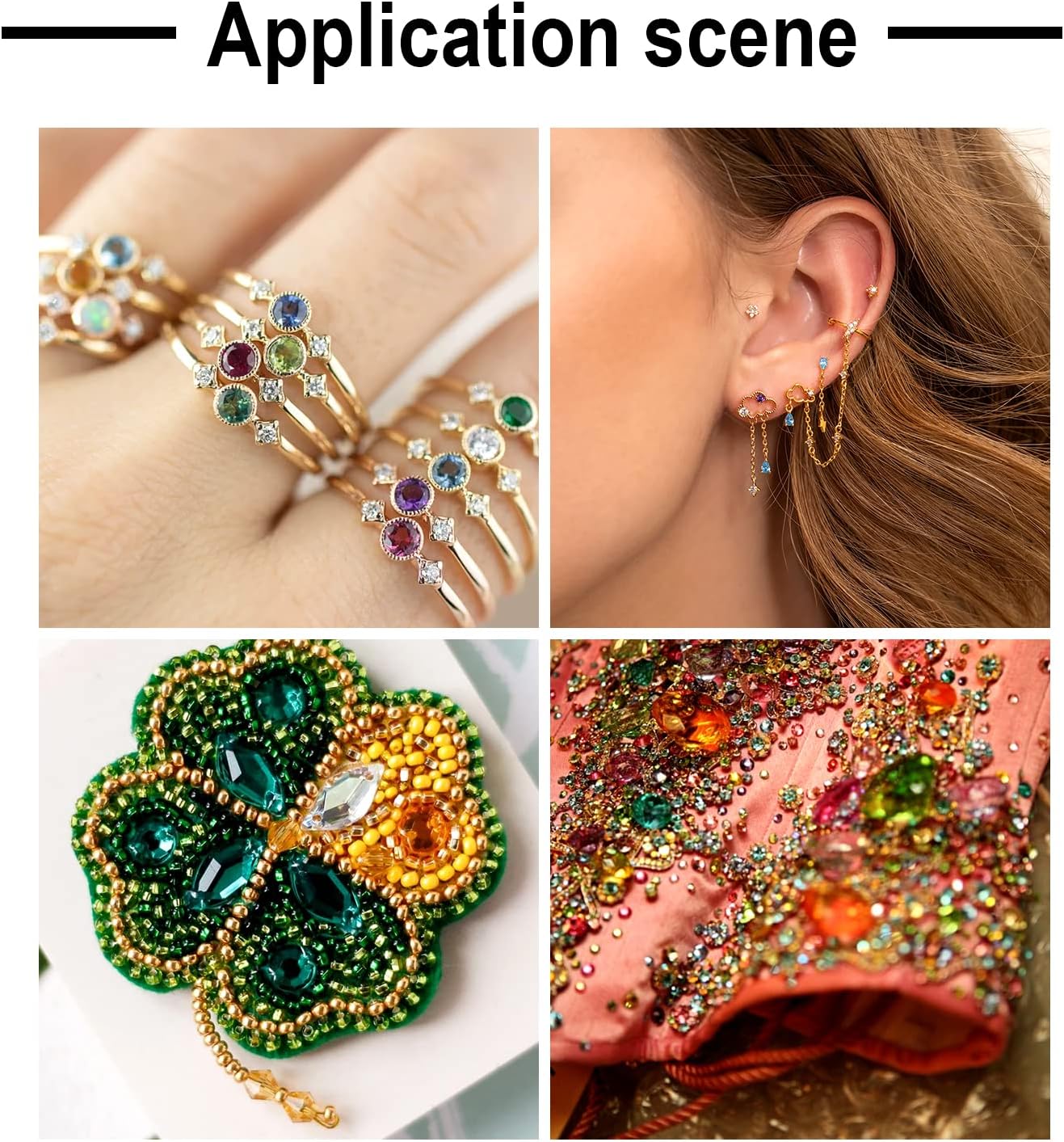 Beadthoven 80pcs 4size Mini Crystal Cubic Zirconia Stone Cabochons Faceted Pointed Back Rhinestone Loose Beads Mixed Color for DIY Jewelry Making Embellishment - Image 7